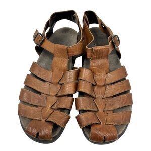 Mephisto Mens Sam Fisherman Sandals Brown Solid Shock Absorbing Buckle EUR 46 12